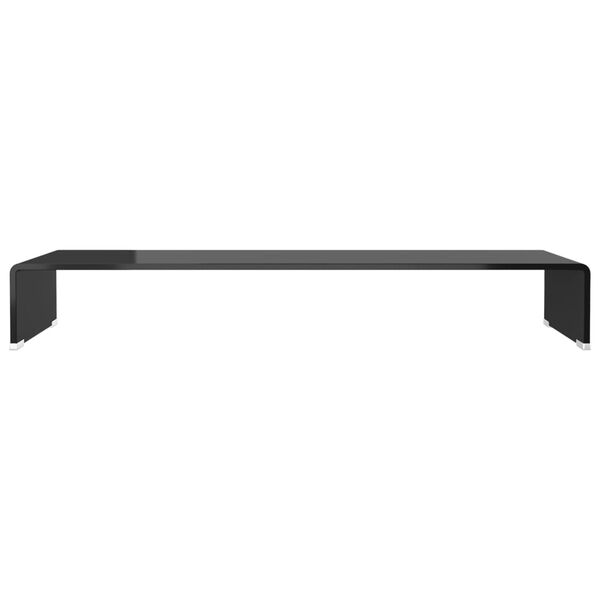 vidaXL Meuble TV/support pour moniteur 90x30x13 cm verre noir