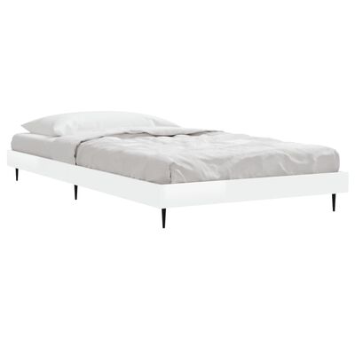 vidaXL Cadre de lit sans matelas blanc brillant 100x200 cm