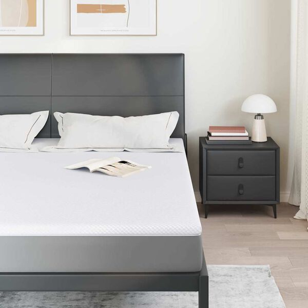 vidaXL Surmatelas Blanc 200 x 200 cm Tissu Jacquard