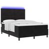 vidaXL Lit &agrave; ressort LED avec matelas Noir 140 x 190 cm tissu