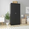 vidaXL Garde-robe Noir 90x52x200 cm Bois d&rsquo;ing&eacute;nierie