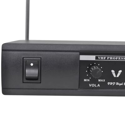 vidaXL Récepteur avec 2 microphones sans fil VHF