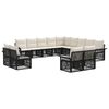 vidaXL Ensemble de canap&eacute; de jardin 13 pc Noir et blanc cr&egrave;me
