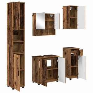 vidaXL Ensemble de mobilier de salle de bain 5 pc Bois ancien