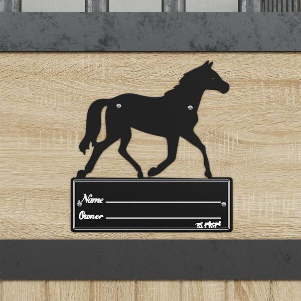 vidaXL Plaque signal&eacute;tique d&rsquo;&eacute;curie noir acier