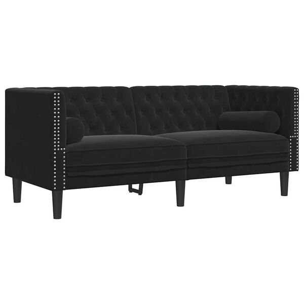 vidaXL Canap&eacute; Noir 174 x 74,5 x 70,5 cm Velours