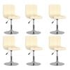 vidaXL Chaises pivotantes &agrave; manger lot de 6 Cr&egrave;me Tissu