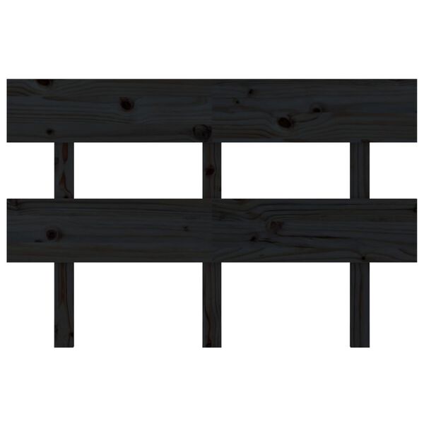 vidaXL T&ecirc;te de lit Noir 138x3x81 cm Bois massif de pin