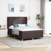 vidaXL Lit &agrave; ressorts avec matelas Marron fonc&eacute; 190 x 140 cm tissu