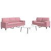 vidaXL Ensemble de canapés 2pcs et coussins et traversins rose velours