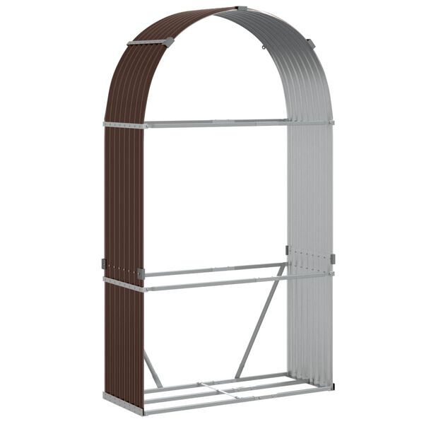 vidaXL Porte-b&ucirc;ches marron 120x45x210 cm acier galvanis&eacute;