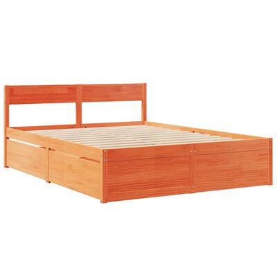 vidaXL Cadre de lit sans matelas cire marron 160x200cm bois pin massif