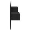 vidaXL T&ecirc;te de lit avec armoire 3 pcs Ch&ecirc;ne noir Bois d'ing&eacute;nierie