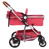 vidaXL Poussette pour b&eacute;b&eacute; 3-en-1 Rouge Aluminium