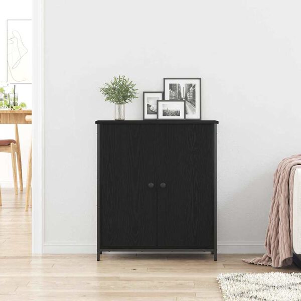 vidaXL Buffet Chêne noir 70 x 30 x 80 cm Bois d'ingénierie