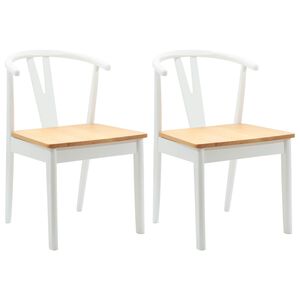 vidaXL Chaise de salle &agrave; manger 2 pc Bois de Caoutchouc Massif