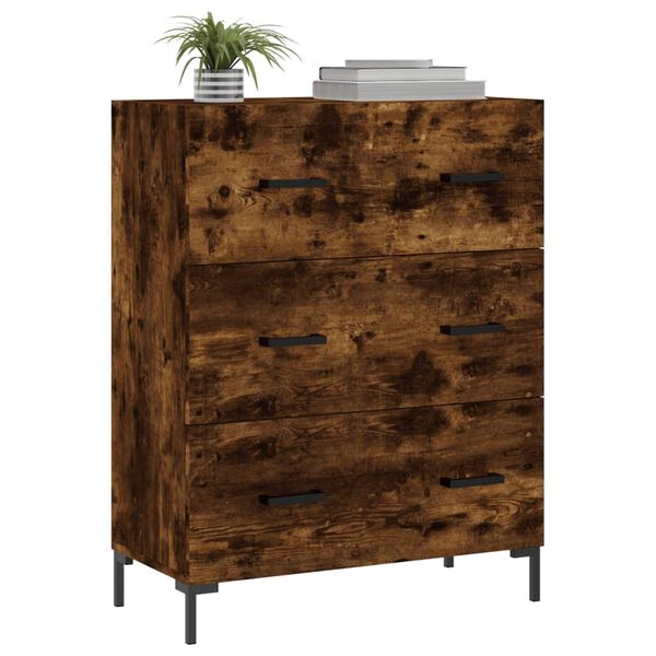vidaXL Buffet ch&ecirc;ne fum&eacute; 69,5x34x90 cm bois d'ing&eacute;nierie