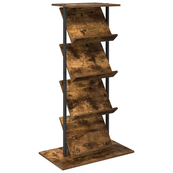 vidaXL &Eacute;tag&egrave;re &agrave; magazines avec &eacute;tag&egrave;re Ch&ecirc;ne fum&eacute; 68 x 40 x 123,5 cm