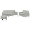 vidaXL Ensemble de canap&eacute;s 3 pcs gris clair velours
