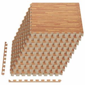 vidaXL Tapis de sol de piscine 40 pc bois 14,4 m&sup2; Mousse EVA