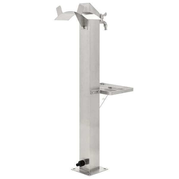 vidaXL Colonne à eau de jardin carrée Acier inoxydable 95 cm