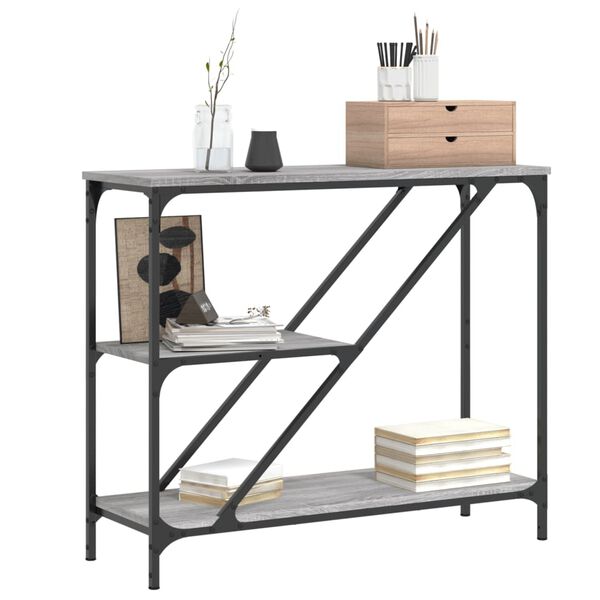 vidaXL Table console sonoma gris 88,5x30x75 cm bois d'ing&eacute;nierie