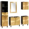 vidaXL Ensemble de Meubles de Salle de Bain 5 pcs Noir et or