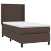 vidaXL Sommier &agrave; lattes de lit matelas LED Marron 90x190 cm Similicuir
