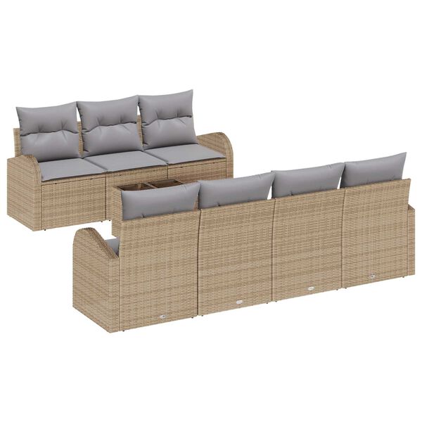 vidaXL Ensemble de canap&eacute; de jardin Beige 55 x 55 x 37 cm polyrotin