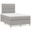 vidaXL Sommier &agrave; lattes de lit matelas LED gris clair 120x190 cm tissu