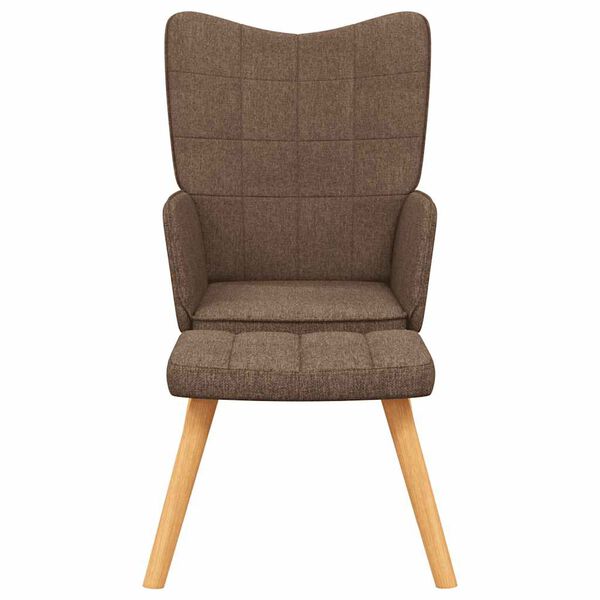vidaXL Chaise de relaxation avec tabouret Marron Tissu