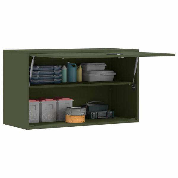 vidaXL Armoire murale pour garage Vert olive 90 x 40 x 53 cm