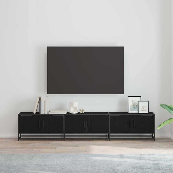 vidaXL Unites TV 2 pcs Ch&ecirc;ne noir 210 x 35 x 41 cm Bois d'ing&eacute;nierie