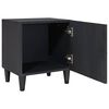 vidaXL Cabinet de chevet avec porte Noir 40 x 33 x 46 cm