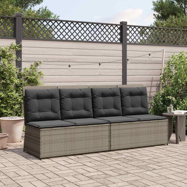vidaXL Banc de jardin Gris polyrotin