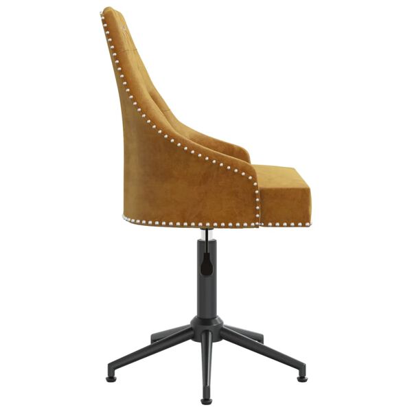 vidaXL Chaise pivotante de bureau Marron Velours