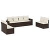 vidaXL Salon de jardin 8 pcs avec coussins marron r&eacute;sine tress&eacute;e