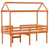 vidaXL Lit haut sans matelas cire marron 80x200 cm bois de pin massif