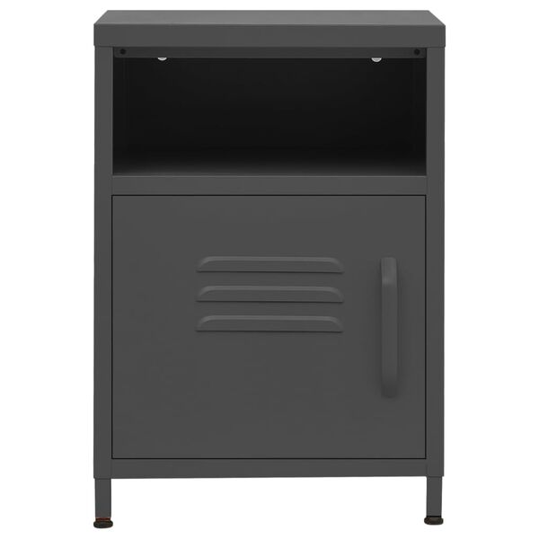 vidaXL Table de chevet Anthracite 35x35x51 cm Acier