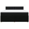 vidaXL Sommier &agrave; lattes de lit avec matelas Noir 180x200 cm Tissu