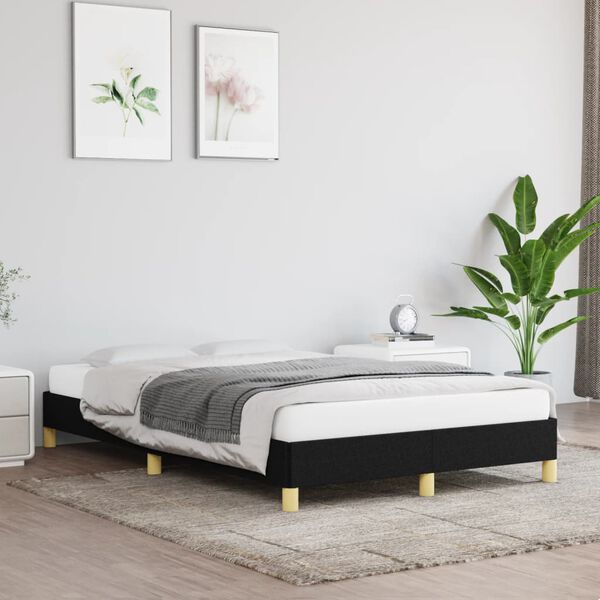 vidaXL Cadre de lit sans matelas noir 120x200 cm tissu