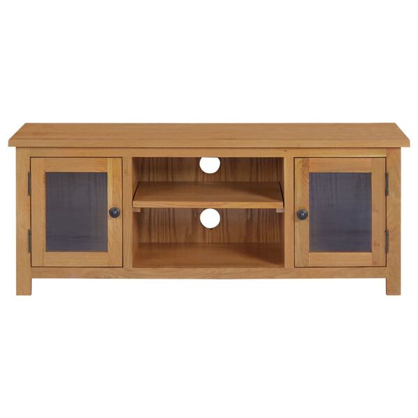 vidaXL Meuble TV 110x35x44 cm Bois de ch&ecirc;ne massif