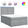 vidaXL Sommier &agrave; lattes de lit avec matelas Gris clair 140x190cm Tissu