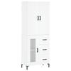 vidaXL Buffet haut Blanc 69,5x34x180 cm Bois d'ing&eacute;nierie