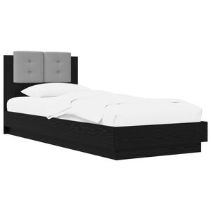 vidaXL Cadre de lit avec t&ecirc;te de lit Ch&ecirc;ne noir 80 x 200 cm