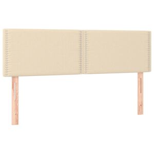 vidaXL T&ecirc;tes de lit Cr&egrave;me 144x5x78/88 cm Tissu