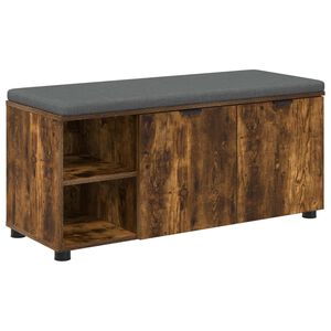 vidaXL Banc d'entr&eacute;e avec coussin Ch&ecirc;ne Fum&eacute; 100 x 38 x 46 cm