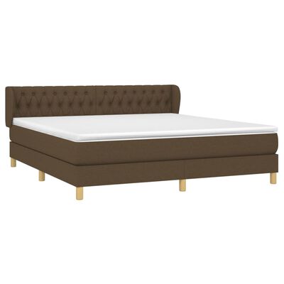 vidaXL Sommier à lattes de lit avec matelas Marron foncé 180x200 cm