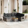 vidaXL Salon de jardin 8 pcs avec coussins gris r&eacute;sine tress&eacute;e