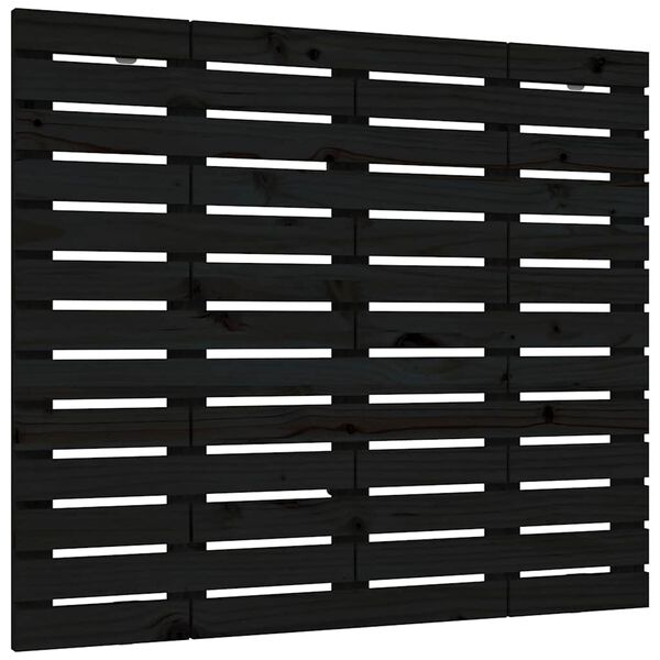 vidaXL T&ecirc;te de lit murale Noir 96x3x91,5 cm Bois massif de pin